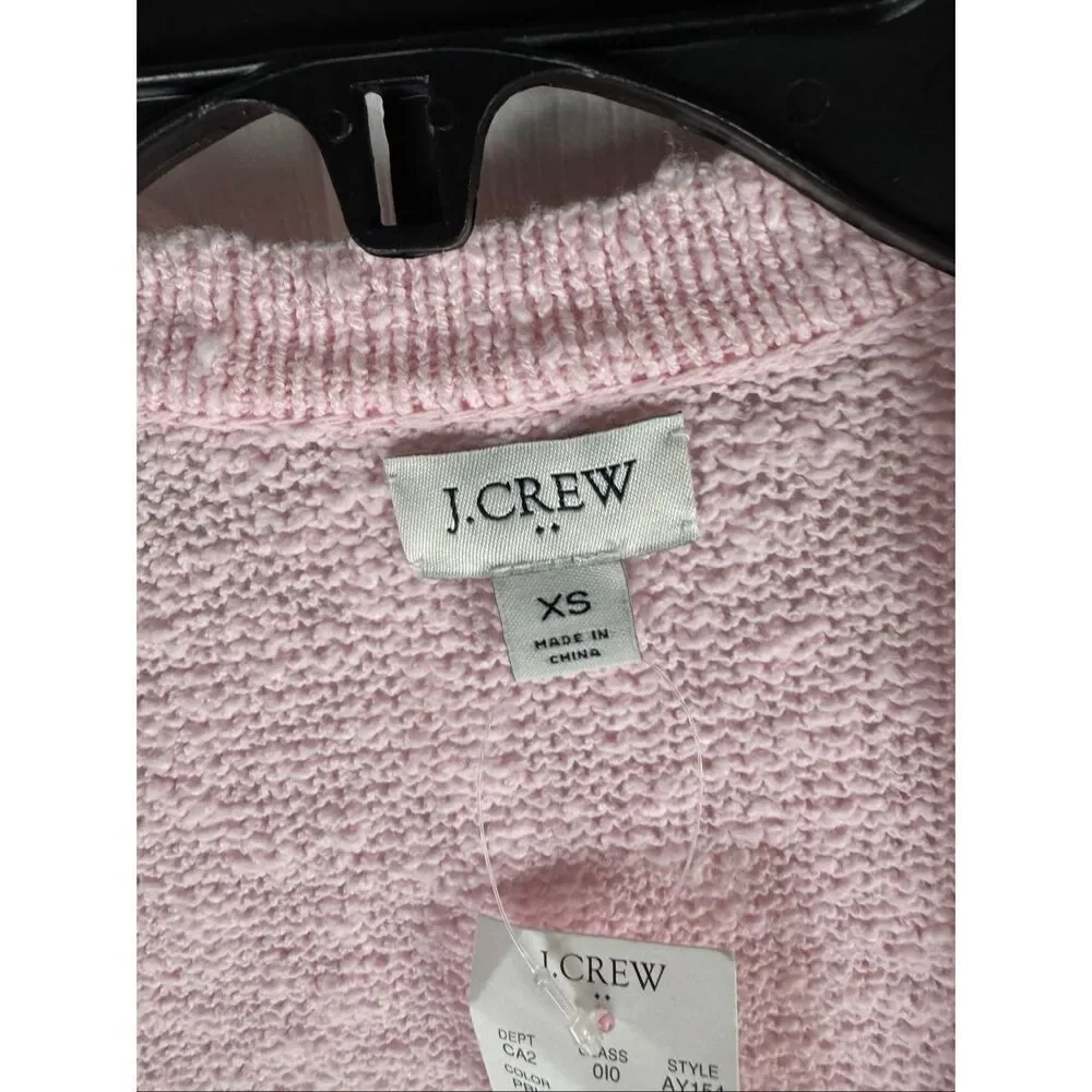 NWT Jcrew Womens Pink Popcorn Cardigan Size XS